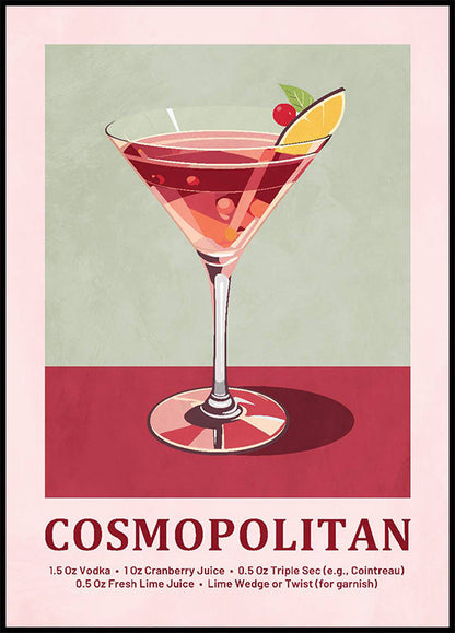 Cosmopolitan Cocktail Recipe -juliste