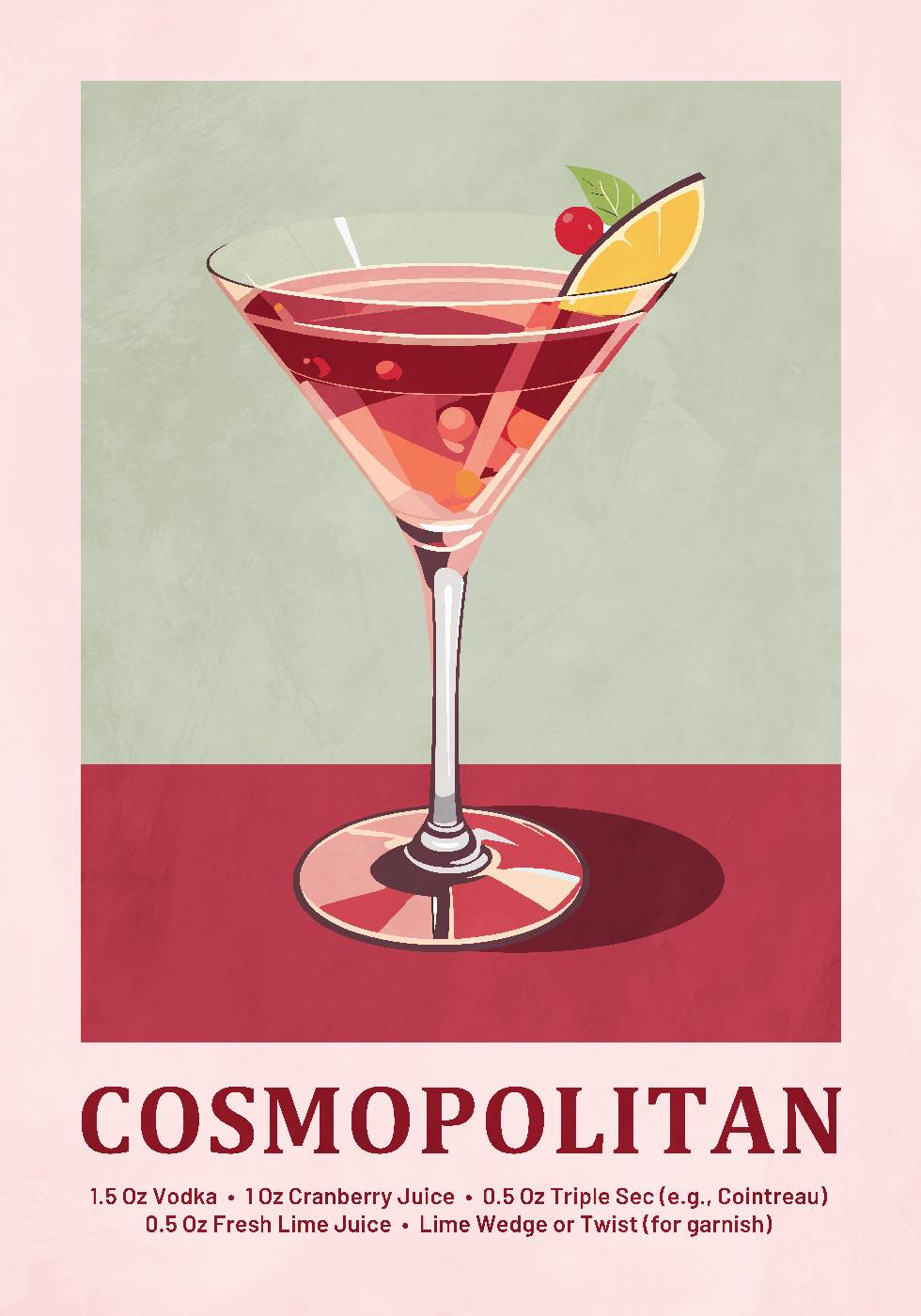 Cosmopolitan Cocktail Recipe -juliste