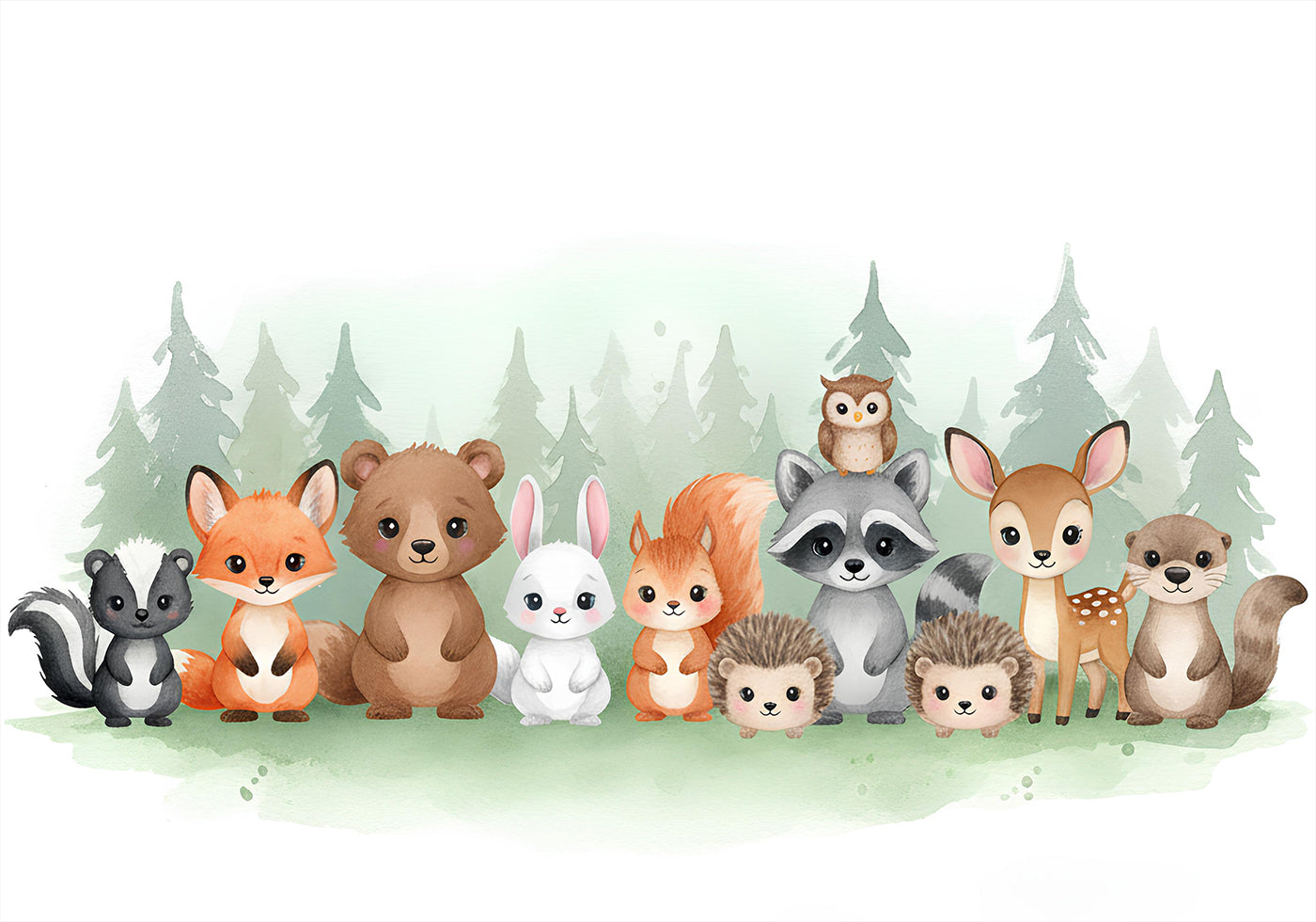 Cute forest animals Plakat