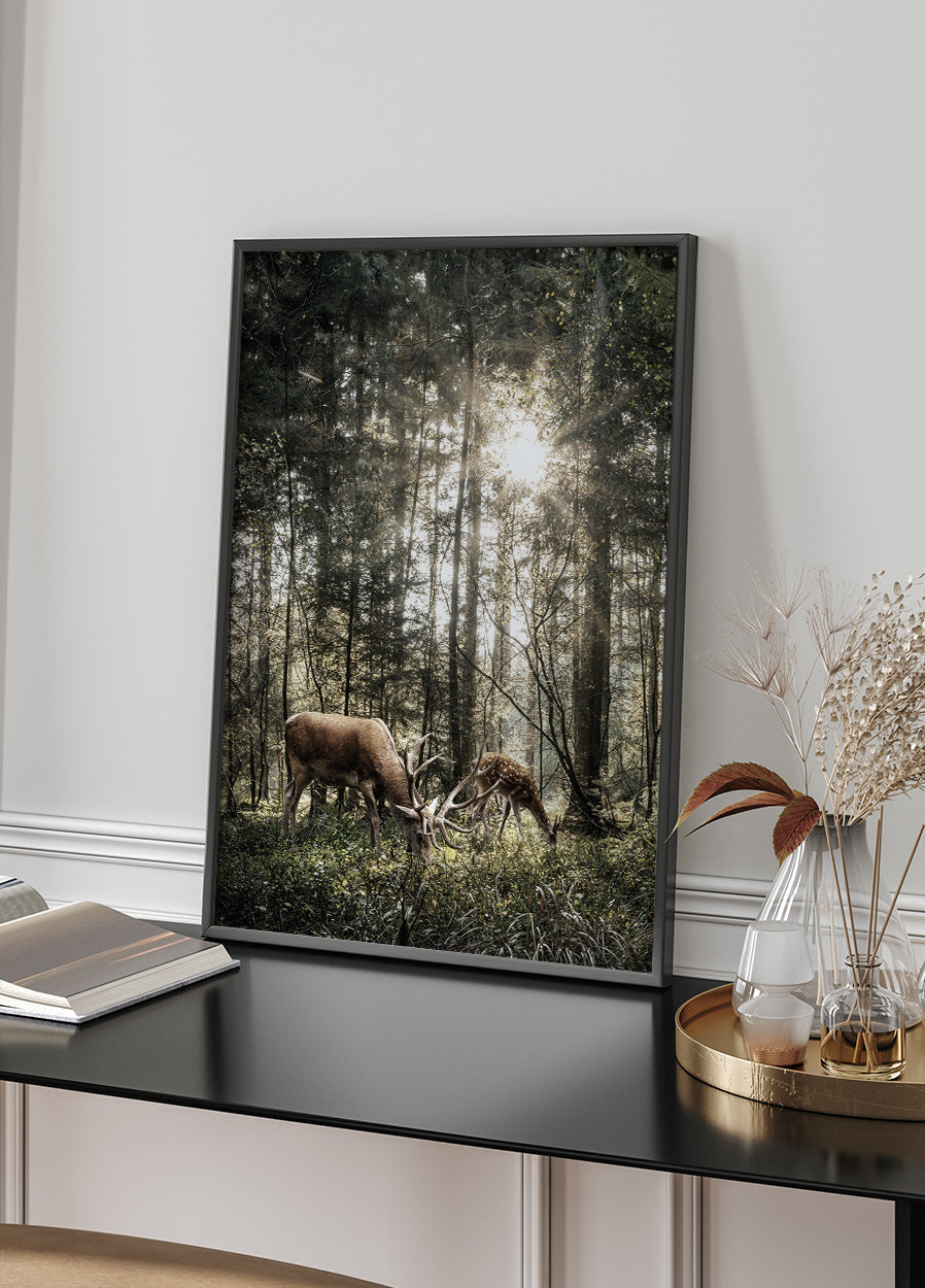 Deer In Forest -juliste 