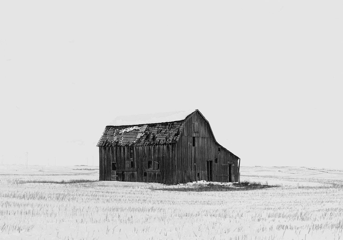 Farm Barn in Winter -juliste 