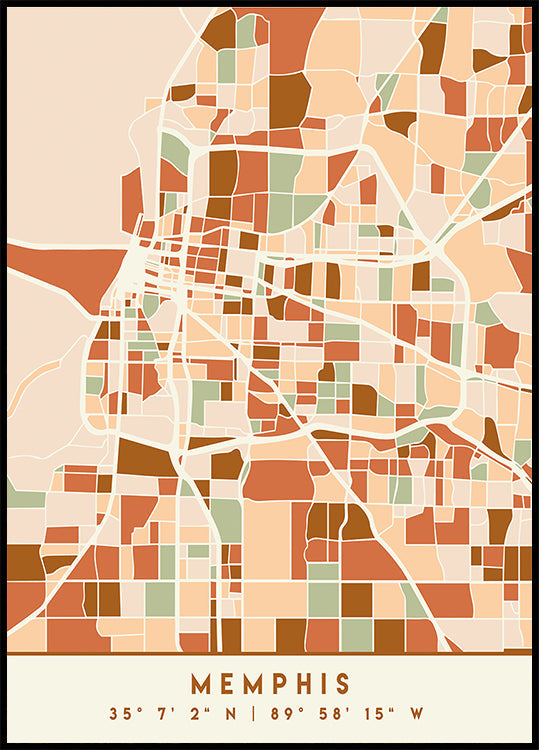 Black Maps Earth Tones 51 -juliste