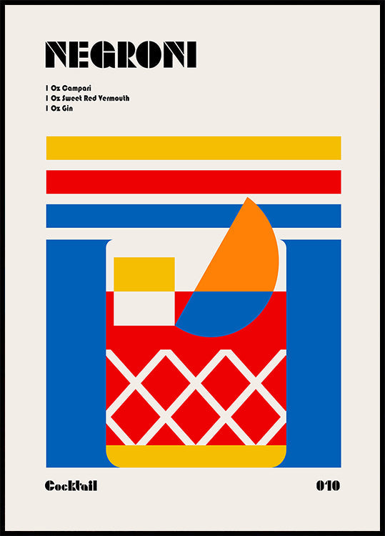 Negroni Bauhaus Cocktail -juliste