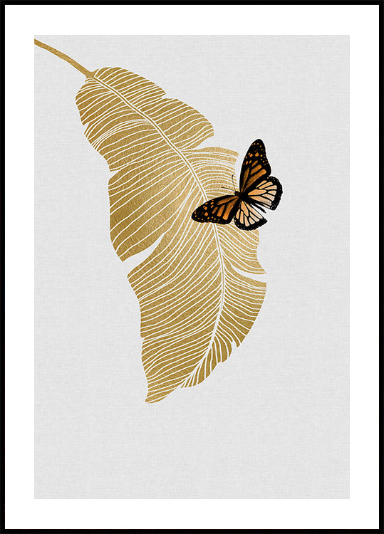 Butterfly & Palm Leaf -juliste