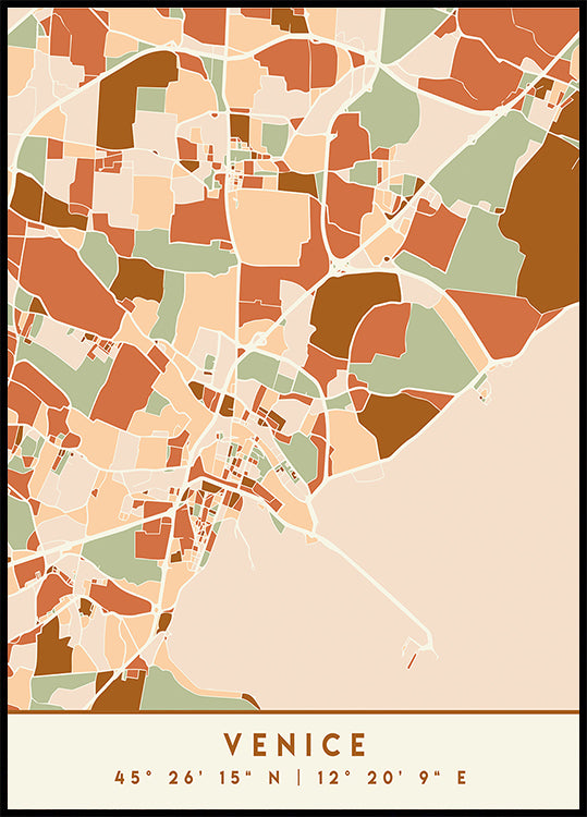 Black Maps Earth Tones 91 -juliste