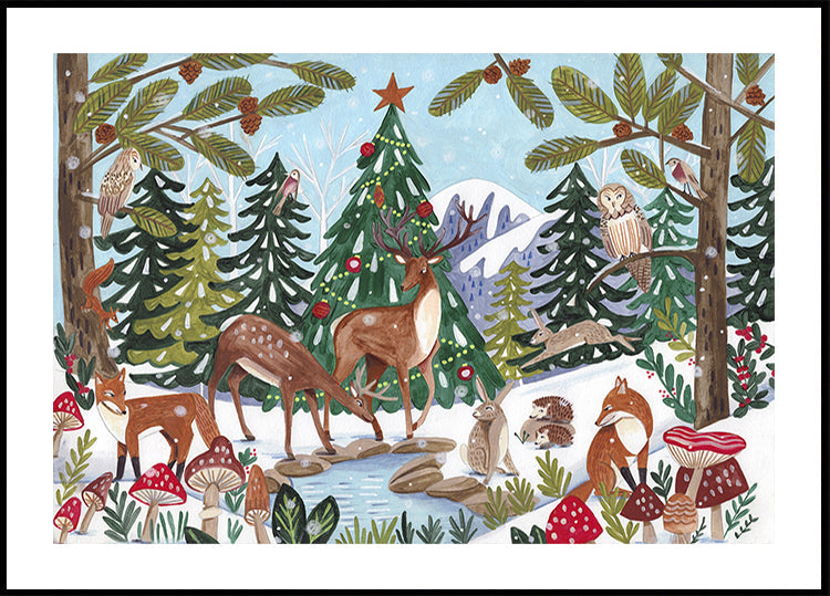 Animal Winter Scene -juliste