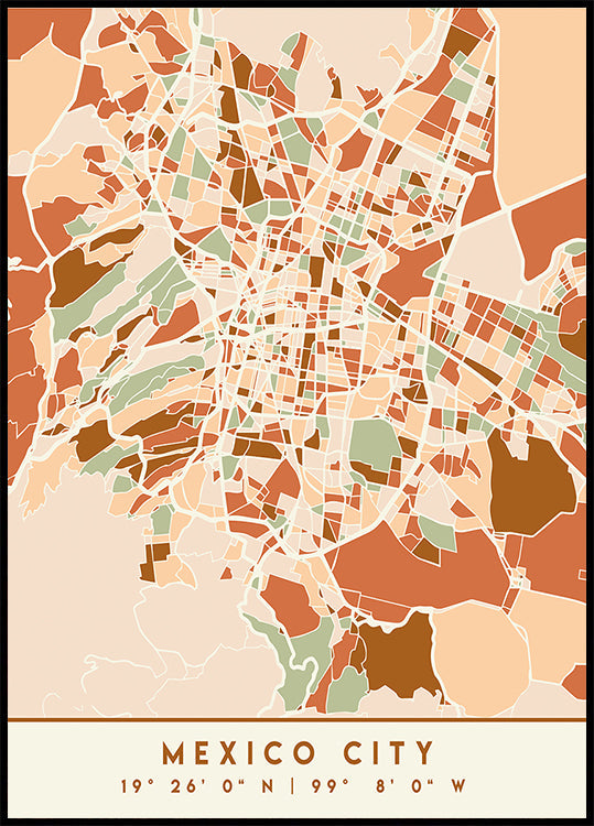 Black Maps Earth Tones 52 Plakat