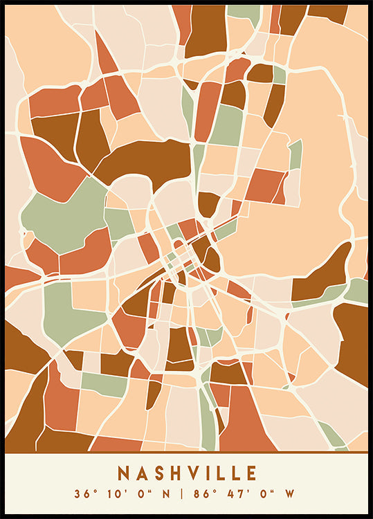 Black Maps Earth Tones 59 -juliste