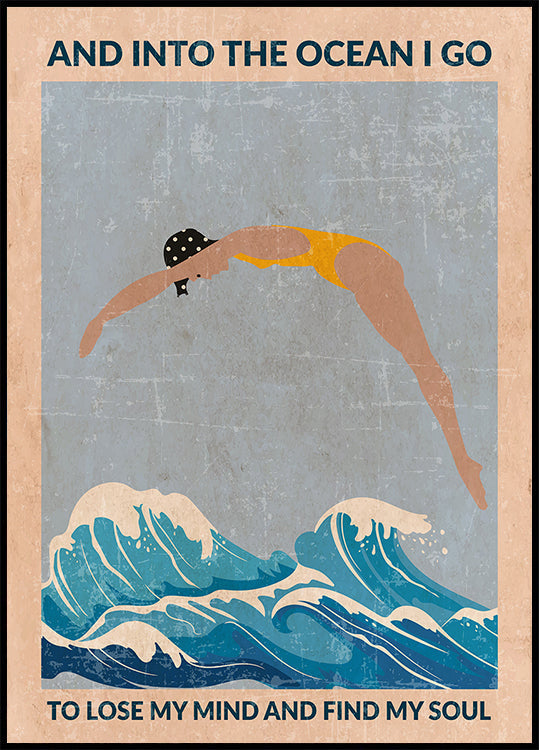 Into the Ocean (sininen) Standard Wall Art