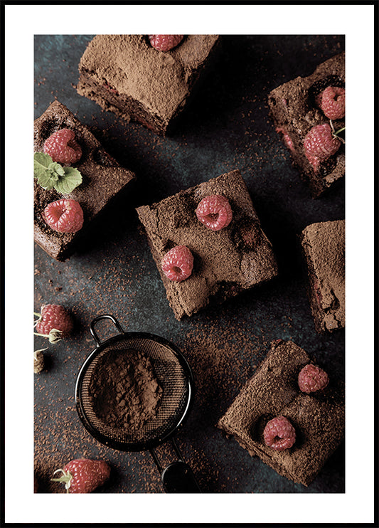 Dekadentti Chocolate Raspberry Brownies -juliste