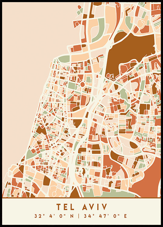 Black Maps Earth Tones 87 -juliste