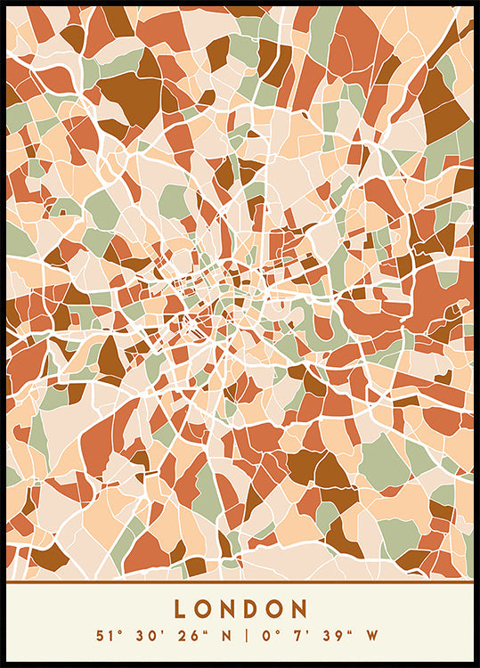 Black Maps Earth Tones 41 -juliste