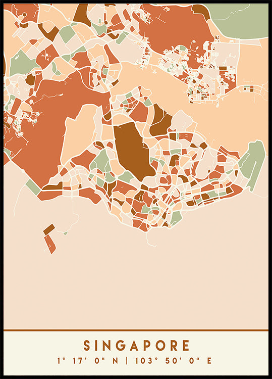 Black Maps Earth Tones 81 -juliste