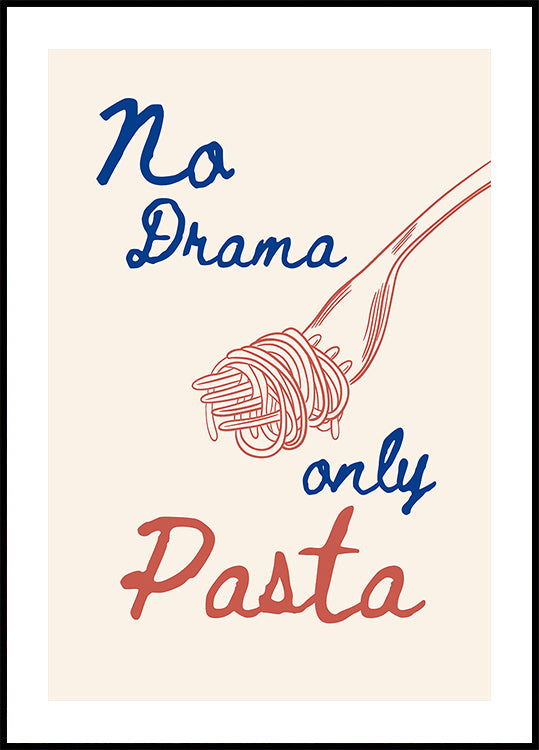 Ei draamaa vain pasta, kuvitus + teksti
