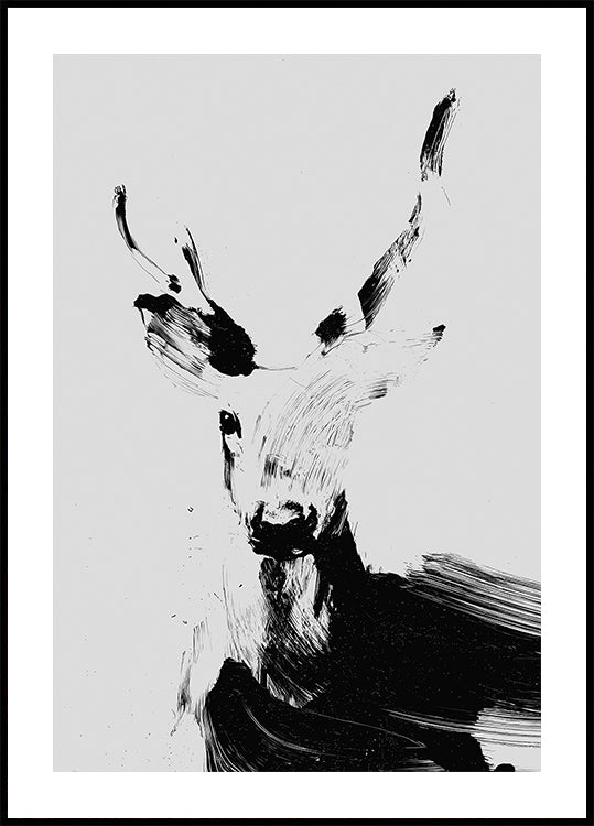 Brushstroke Deer II -juliste