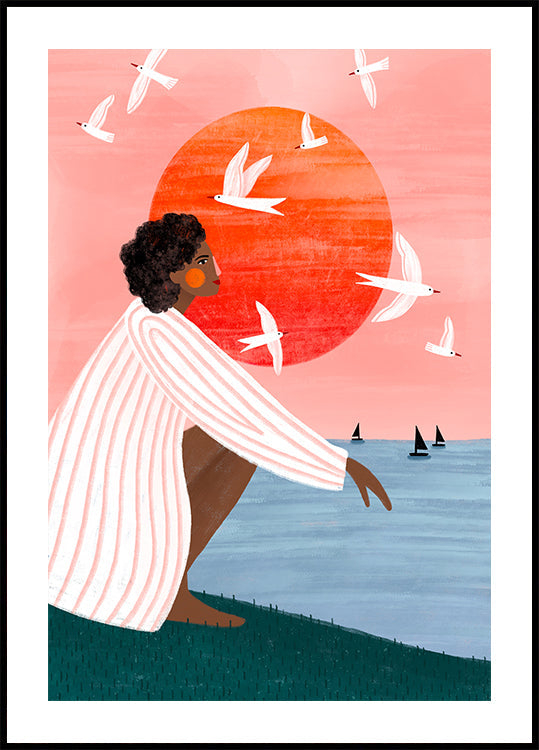 Auringonlasku omalla julisteellani