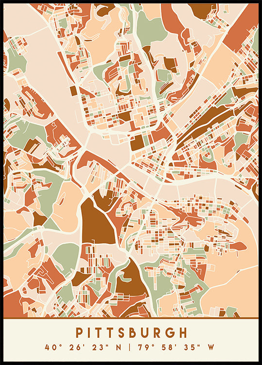 Black Maps Earth Tones 67 -juliste