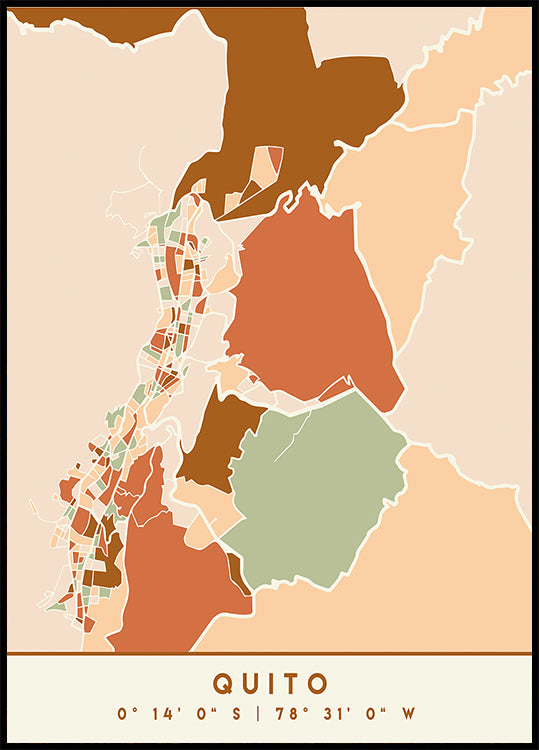 Black Maps Earth Tones 70 -juliste