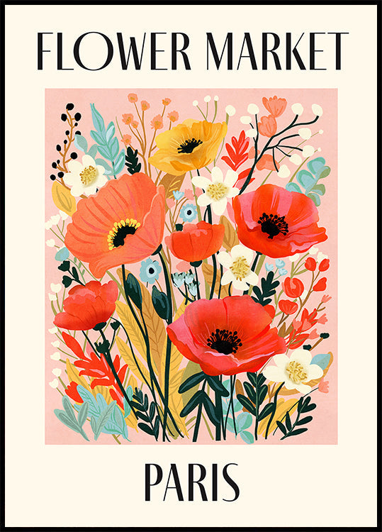 Flower Market Paris France -juliste