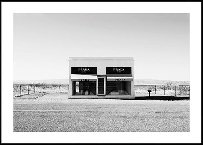 Prada Marfa mustavalkoinen juliste