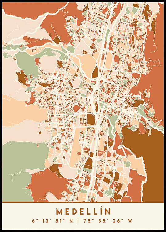 Black Maps Earth Tones 49 -juliste