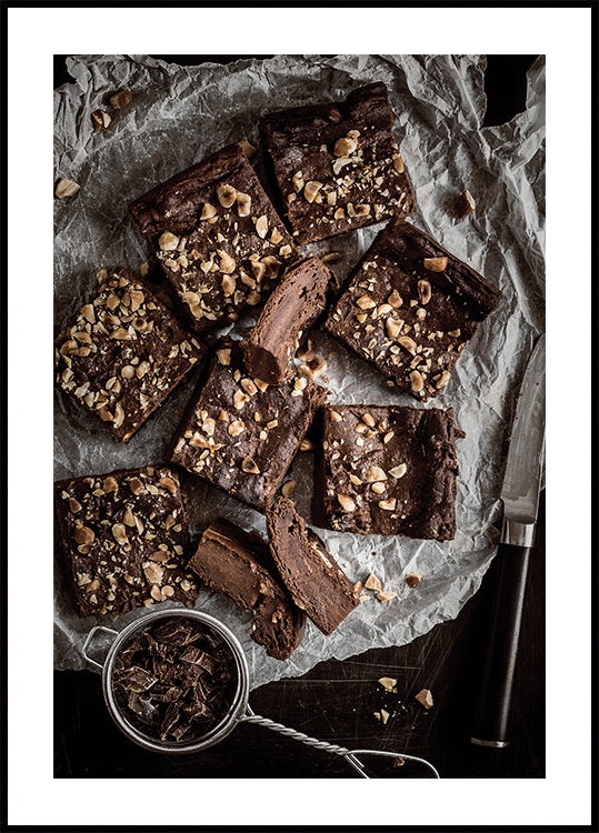 Fudgy Hazelnut Chocolate Brownies -juliste