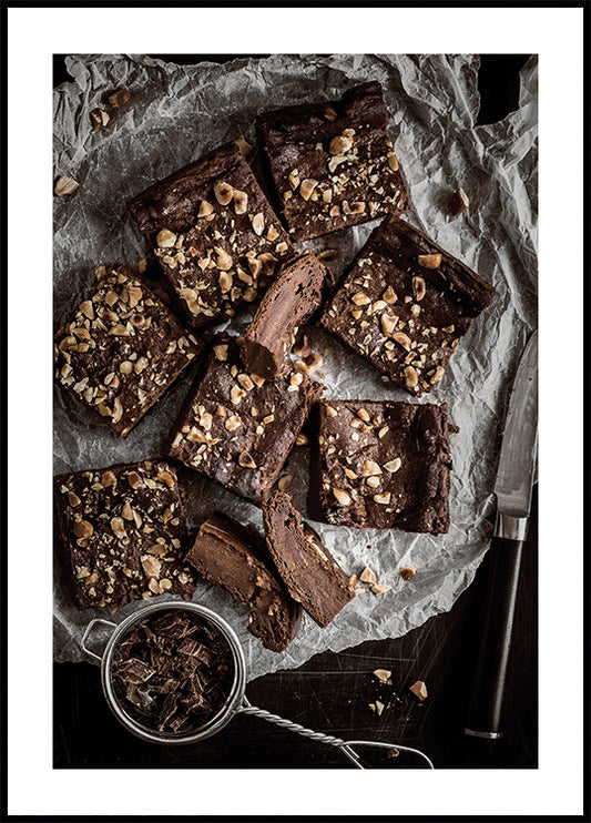 Fudgy Hazelnut Chocolate Brownies -juliste