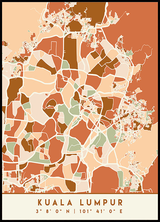 Black Maps Earth Tones 37 -juliste