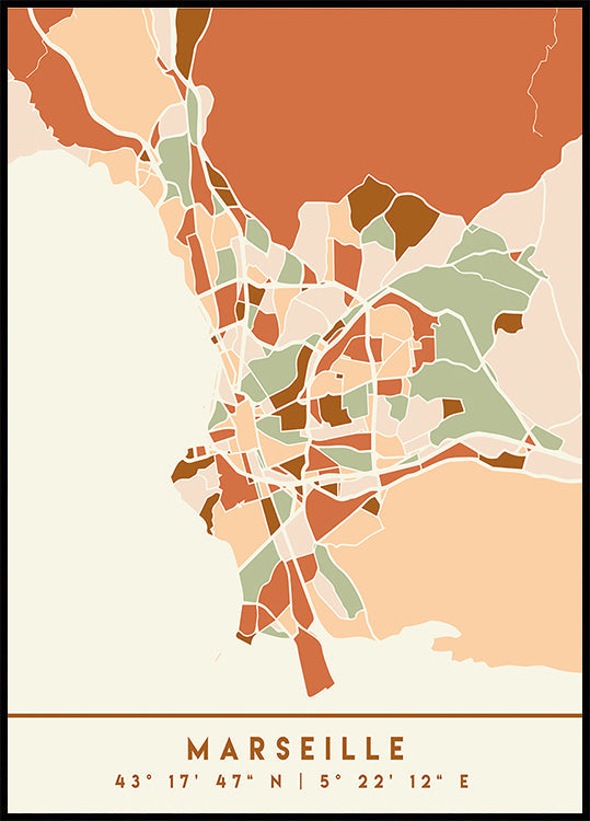 Black Maps Earth Tones 48 -juliste