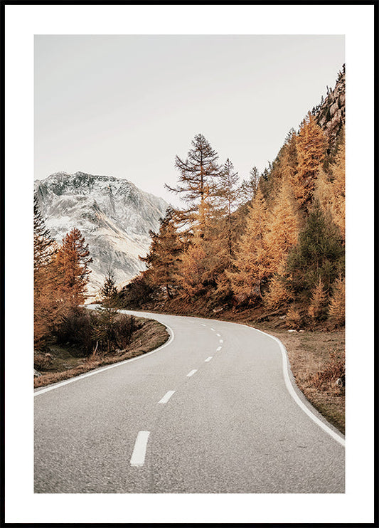 Autumn Road in the Mountains -juliste