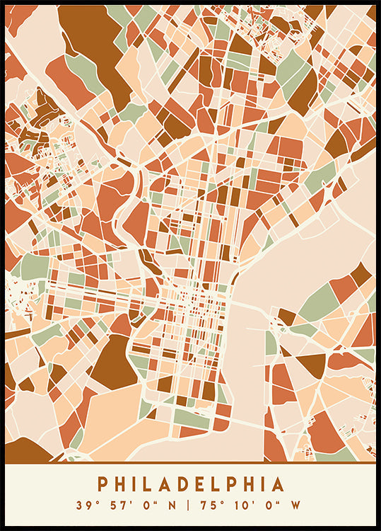 Black Maps Earth Tones 65 -juliste