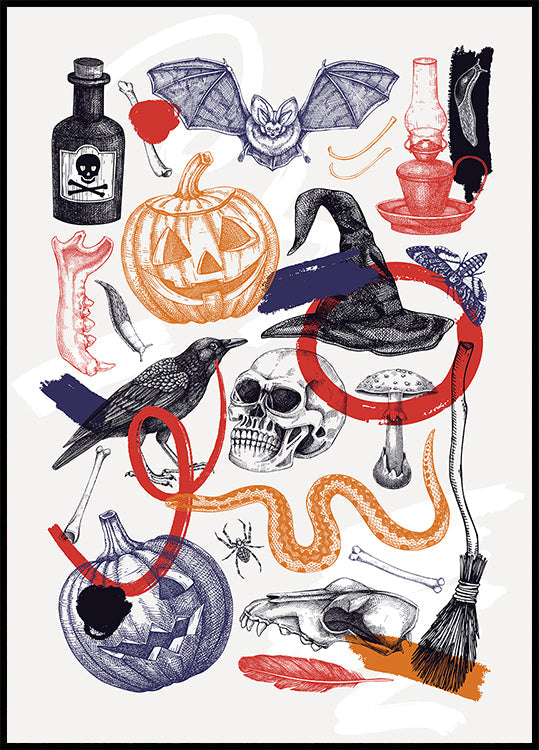Halloween Collage Art -juliste