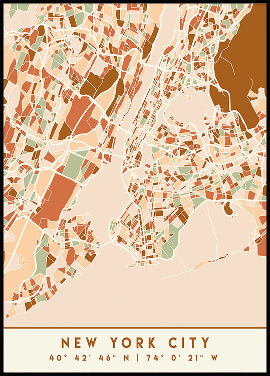 Black Maps Earth Tones 61 -juliste