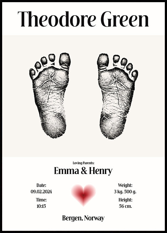 Baby Footprint henkilökohtainen juliste
