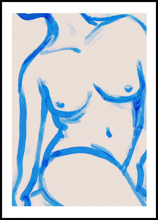 Blue Contour Nude Juliste