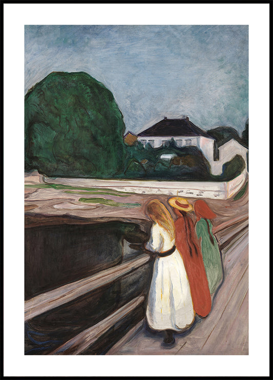 Tytöt sillalla Edvard Munch -juliste