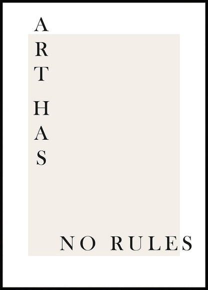 Art Has No Rules Plakat - Posterbox.no