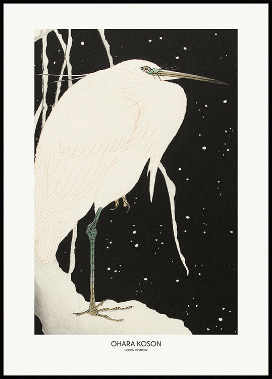 Heron In The Snow -juliste