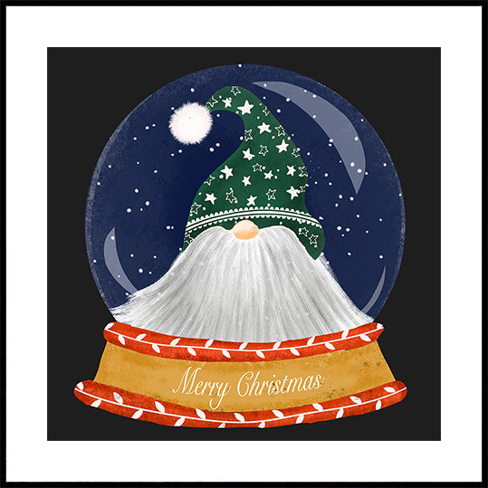 Christmas Santa Gnome Snow Globe - Hyvää joulua (UUSI)