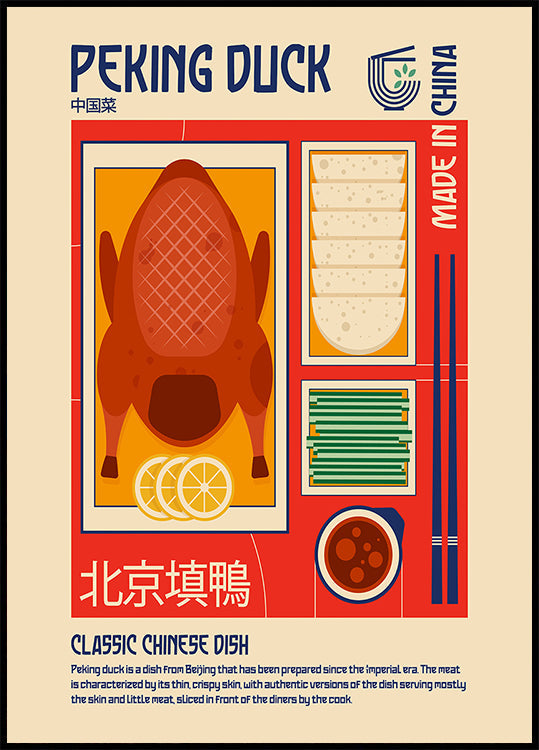 Peking Duck japanilainen ruokatulostusjuliste