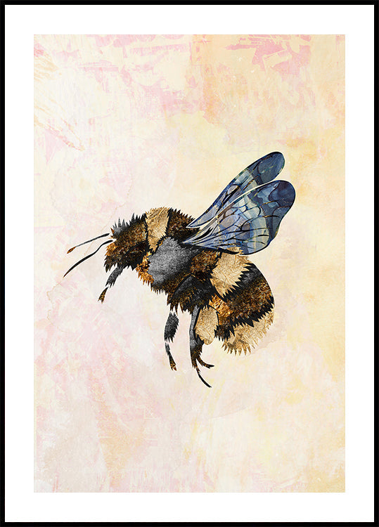 Grunge Watercolour Bee -juliste