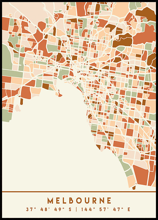 Black Maps Earth Tones 50 -juliste