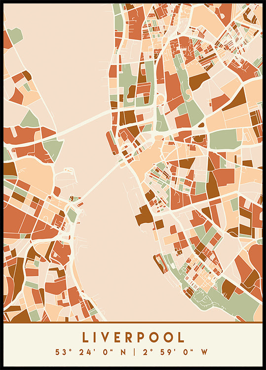 Black Maps Earth Tones 40 -juliste