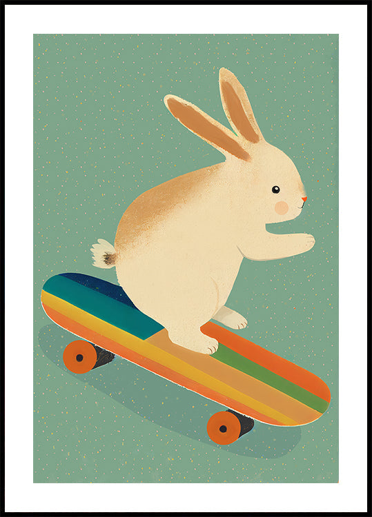 Skateboarding Bunny -juliste