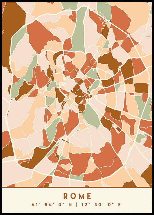 Black Maps Earth Tones 72 -juliste