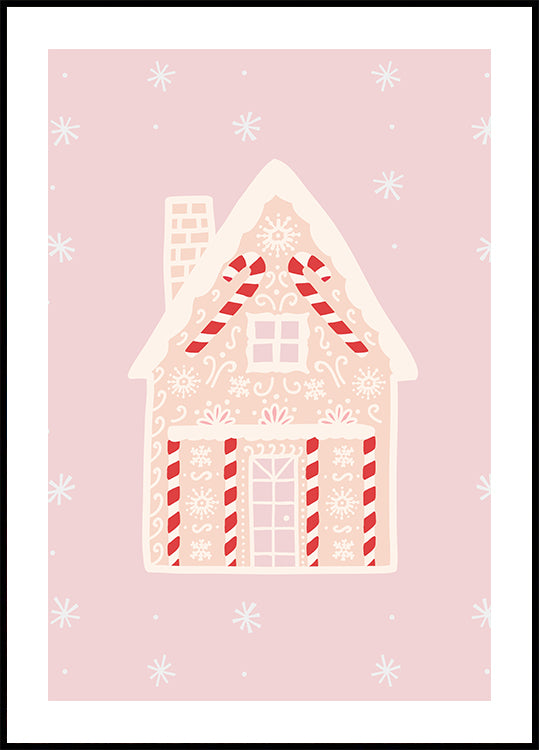 Pink Gingerbread House -juliste