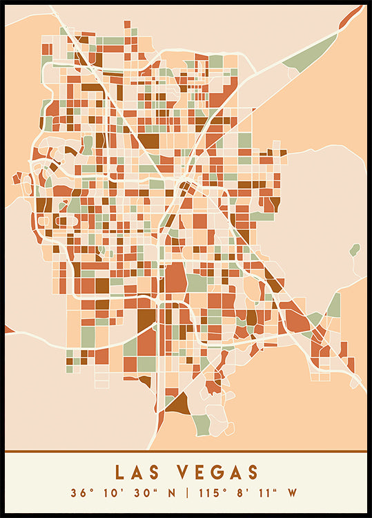 Black Maps Earth Tones 38 -juliste