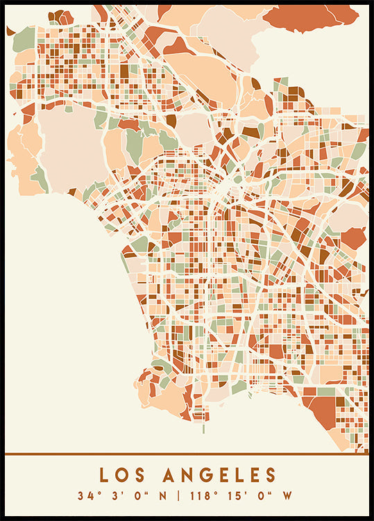 Black Maps Earth Tones 42 -juliste