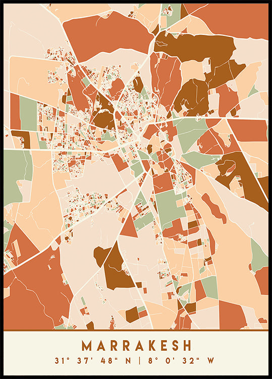Black Maps Earth Tones 47 -juliste