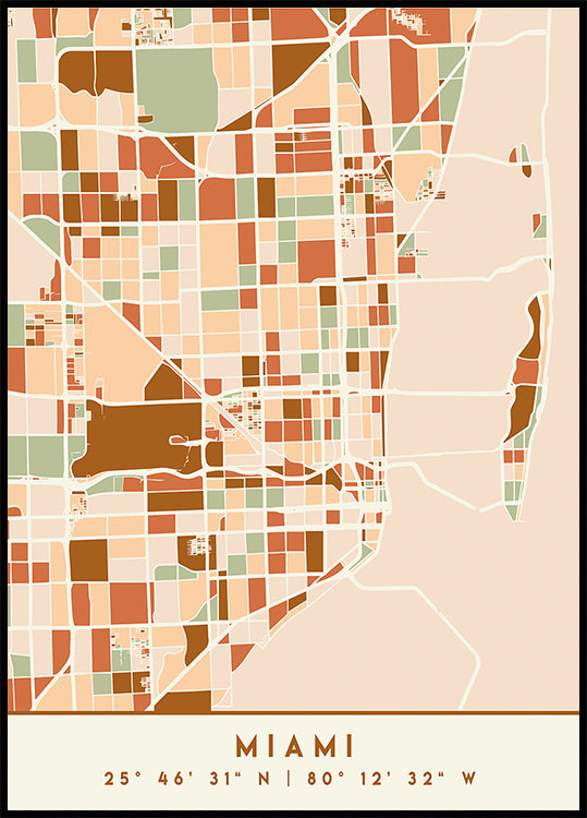 Black Maps Earth Tones 53 -juliste